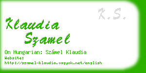 klaudia szamel business card