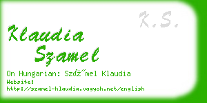 klaudia szamel business card